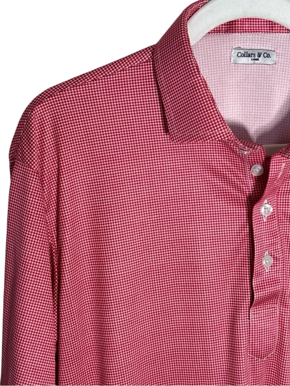 Collars & Co Micro-check Polo Shirt L
